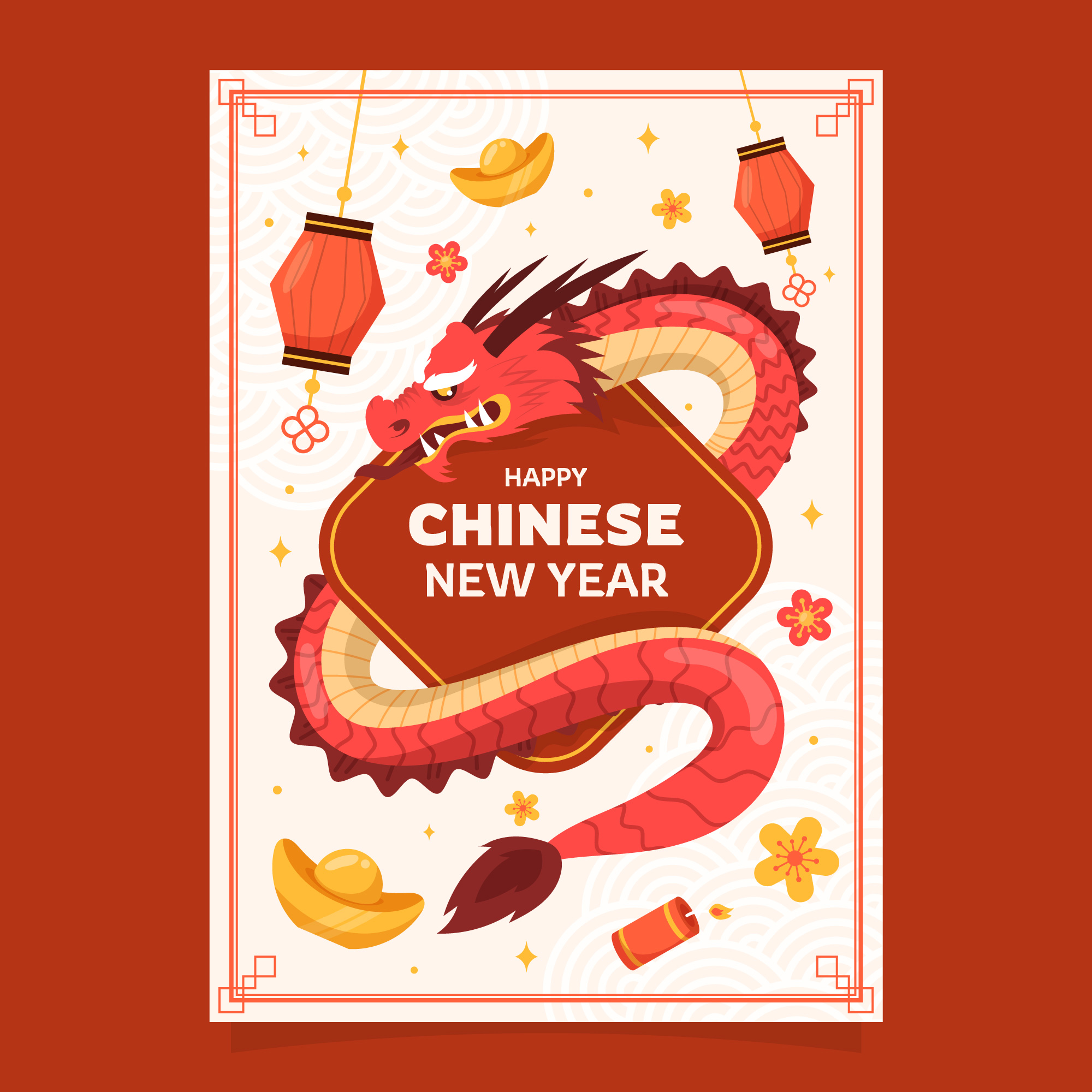Happy Chinese New Year Dragon 2024